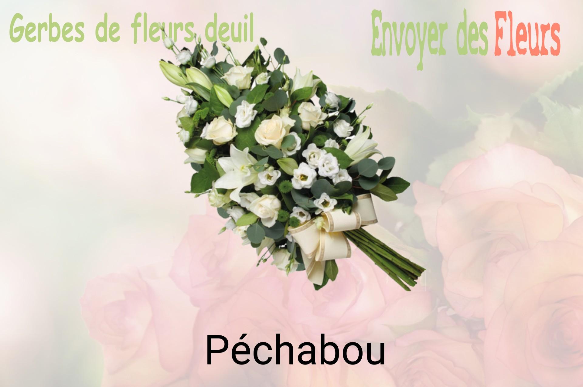 Gerbe de fleurs de deuil livrée à Péchabou